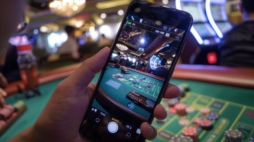 Philippines player browsing okyplay betting markets on a smartphone for PBA basketball
